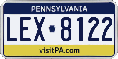 PA license plate LEX8122