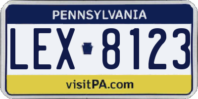 PA license plate LEX8123