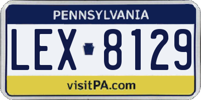 PA license plate LEX8129