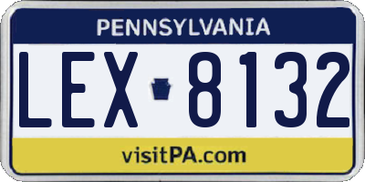 PA license plate LEX8132