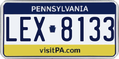 PA license plate LEX8133