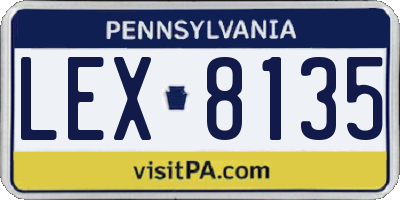 PA license plate LEX8135