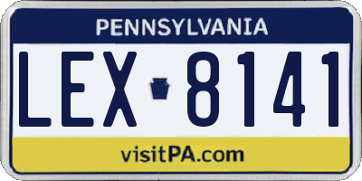 PA license plate LEX8141