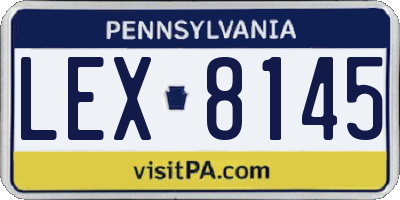 PA license plate LEX8145