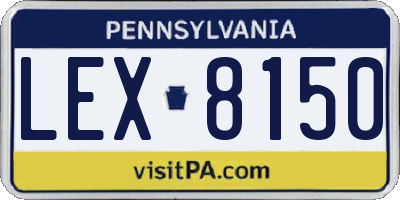PA license plate LEX8150