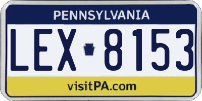 PA license plate LEX8153
