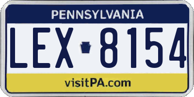 PA license plate LEX8154