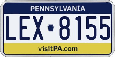 PA license plate LEX8155
