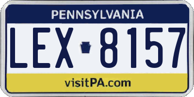 PA license plate LEX8157