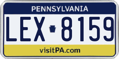 PA license plate LEX8159