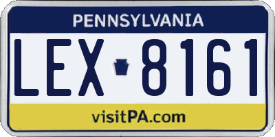 PA license plate LEX8161