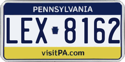 PA license plate LEX8162