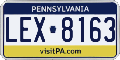 PA license plate LEX8163