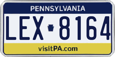 PA license plate LEX8164