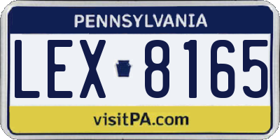 PA license plate LEX8165