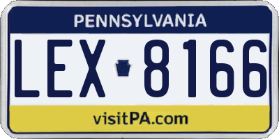 PA license plate LEX8166