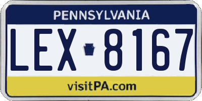 PA license plate LEX8167
