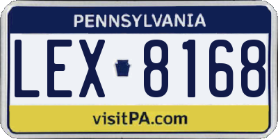 PA license plate LEX8168