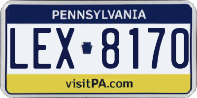 PA license plate LEX8170