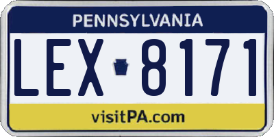 PA license plate LEX8171