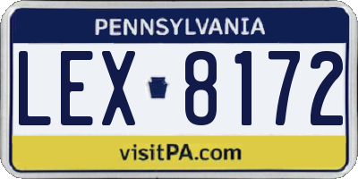 PA license plate LEX8172