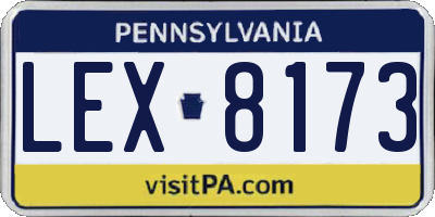 PA license plate LEX8173
