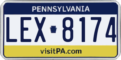 PA license plate LEX8174