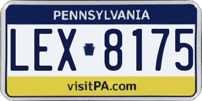 PA license plate LEX8175