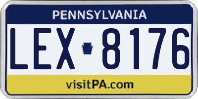 PA license plate LEX8176