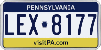 PA license plate LEX8177