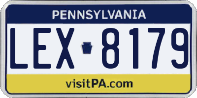 PA license plate LEX8179