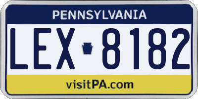 PA license plate LEX8182