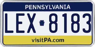 PA license plate LEX8183