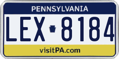 PA license plate LEX8184