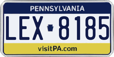 PA license plate LEX8185