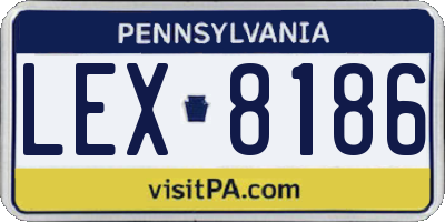 PA license plate LEX8186