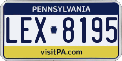 PA license plate LEX8195