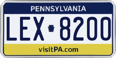 PA license plate LEX8200
