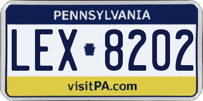 PA license plate LEX8202