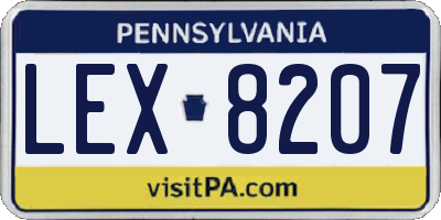 PA license plate LEX8207