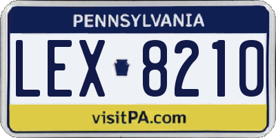 PA license plate LEX8210