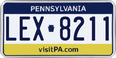 PA license plate LEX8211