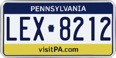 PA license plate LEX8212