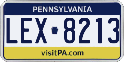 PA license plate LEX8213