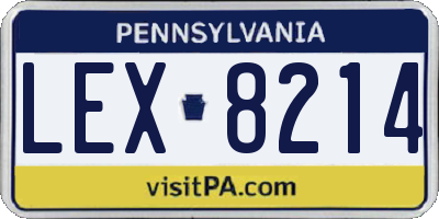 PA license plate LEX8214