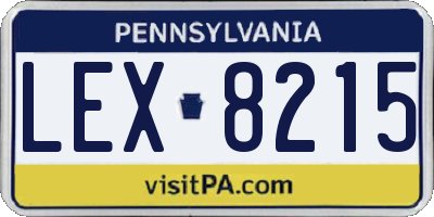 PA license plate LEX8215