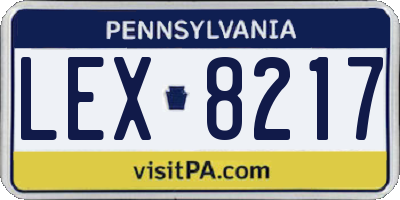 PA license plate LEX8217