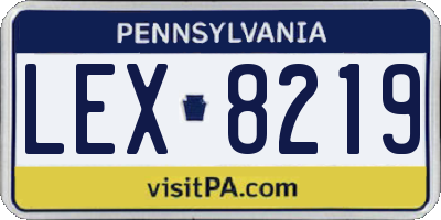 PA license plate LEX8219