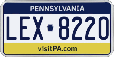 PA license plate LEX8220