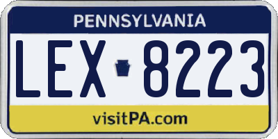 PA license plate LEX8223